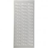 Sticker, Blatt 10x23 cm, Silber, 1 Bl.