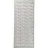 Sticker, Blatt 10x23 cm, Silber, 1 Bl.