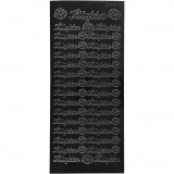 Sticker, Blatt 10x23 cm, Schwarz, 1 Bl.