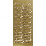 Sticker, Blatt 10x23 cm, Gold, 1 Bl.