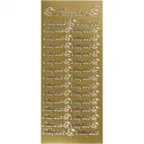 Sticker, Blatt 10x23 cm, Gold, 1 Bl.