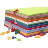 Buchstaben & Zahlen aus Moosgummi, 20 mm, 3 mm, Sortierte Farben, 24Bl. sort./ 1 Pck
