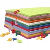 Moosgummi-Aufkleber, Buchstaben & Zahlen, H 20 mm, Dicke 3 mm, Sortierte Farben, 24 Bl. sort./ 1 Pck