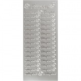 Sticker, Blatt 10x23 cm, Silber, 1 Bl.