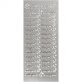 Sticker, Blatt 10x23 cm, Silber, 1 Bl.