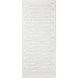 Sticker, Blatt 10x23 cm, Weiß, 1 Bl.