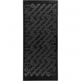 Sticker, Blatt 10x23 cm, Schwarz, 1 Bl.