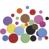 Moosgummikreise, D 12+20+32 mm, Sortierte Farben, 2120 sort./ 1 Pck