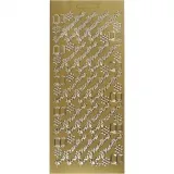 Sticker, Blatt 10x23 cm, Gold, 1 Bl.