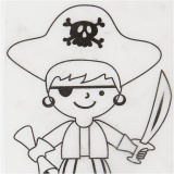 Plastikschrumpfplatten mit Motiven, Piraten, Blatt 10,5x14,5 cm, Dicke 0,3 mm, Matt transparent, 4 Bl./ 1 Pck