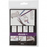 Plastikschrumpfplatten mit Motiven, Meerjungfrau, Blatt 10,5x14,5 cm, Dicke 0,3 mm, Matt transparent, 4 Bl./ 1 Pck