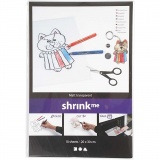 Plastikschrumpfplatten, Blatt 20x30 cm, Dicke 0,3 mm, Matt transparent, 10 Bl./ 1 Pck