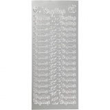 Sticker, Blatt 10x23 cm, Silber, 1 Bl.