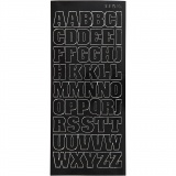Sticker, Großbuchstaben, 10x23 cm, Schwarz, 1 Bl.