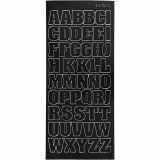 Sticker, Großbuchstaben, Blatt 10x23 cm, Schwarz, 1 Bl.