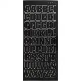 Sticker, Großbuchstaben, Blatt 10x23 cm, Schwarz, 1 Bl.
