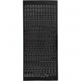 Sticker, Kleine Buchstaben, Blatt 10x23 cm, Schwarz, 1 Bl.