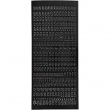 Sticker, Kleine Buchstaben, Blatt 10x23 cm, Schwarz, 1 Bl.