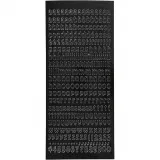 Sticker, Kleine Buchstaben, Blatt 10x23 cm, Schwarz, 1 Bl.