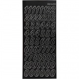 Sticker, Große Zahlen, 10x23 cm, Schwarz, 1 Bl.