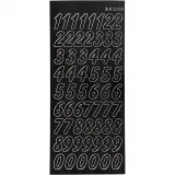 Sticker, Große Zahlen, Blatt 10x23 cm, Schwarz, 1 Bl.
