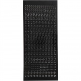 Sticker, Kleine Zahlen, Blatt 10x23 cm, Schwarz, 1 Bl.
