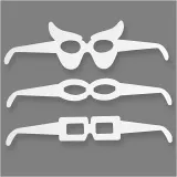 Brillen, H 4,5-10 cm, L 32 cm, 230 g, Weiß, 16 Stk/ 1 Pck