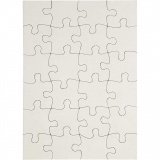 Blanco-Puzzle, Größe 15x21 cm, Weiß, 16 Stk/ 1 Pck, 24 Stücke