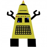 Roboter, H 22,5-24 cm, B 15-16 cm, 230 g, Weiß, 16 Stk/ 1 Pck