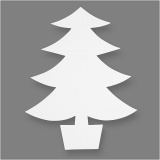 Weihnachtsbaum, H 21,5 cm, B 16,5 cm, 230 g, Weiß, 25 Stk/ 1 Pck