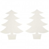 Weihnachtsbaum, H 21,5 cm, B 16,5 cm, 230 g, Weiß, 25 Stk/ 1 Pck