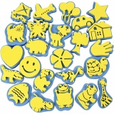 Moosgummi-Stempel, H 6-8 cm, B 6-8 cm, 24 Stk/ 1 Pck