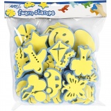Moosgummi-Stempel, H 6-8 cm, B 6-8 cm, 24 Stk/ 1 Pck