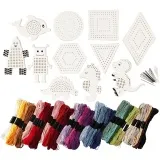 Gruppen-Kreativset Stickfiguren, Größe 8-17 cm, Sortierte Farben, 1 Set