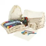 Gruppen-Kreativset Schuhe und Tragetaschen mit Markern, Größe 27,5x30 cm, Sortierte Farben, 1 Set