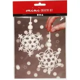 Mini Kreativ Set, Schneeflocke aus Macramé, H 10 cm, 1 Pck
