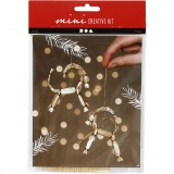 Mini Bastelset, Weihnachtsziegen aus Stroh, H: 7 cm, 1 Set