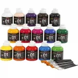 Acrylfarbe, glänzend, Sortierte Farben, 1 Set