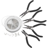 Kreativ Set Schmuck mit Werkzeug, Versilbert, 1 Set