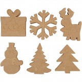 Weihnachts-Figuren, H 10-14 cm, 6x6 Stk/ 1 Pck