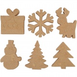 Weihnachts-Figuren, H 10-14 cm, 6x6 Stk/ 1 Pck