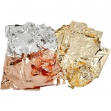 Blattmetall, Blatt 16x16 cm, Kupfer, Gold, Silber, 3x50 Bl./ 1 Pck