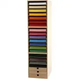 Papierregal mit Bastelkarton, H 100 cm, A4, Blatt 210x297 mm, 180 g, Sortierte Farben, 1 Set