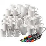 Gruppen-Kreativset Porzellanbecher, H 7-10 cm, Weiß, 1 Set