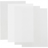 Plastikschrumpfplatten, Blatt 20x30 cm, Dicke 0,3 mm, Glänzend transparent, Matt transparent, Mattweiß, 4 Bl./ 1 Pck