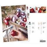Produkt-Postkarte, Christbaumkugeln, gestaltet mit Art Metal-Farbe und Dekofolie, A5, 14,8x21 cm, 1 Stk