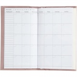 Kalender/Planer, Größe 10x18x1,5 cm, mit elastischem Verschluss, Rosa, 1 Stk