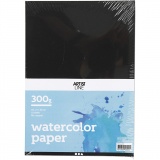 Aquarellpapier, A4, 210x297 mm, 230 g, Schwarz, 10 Bl./ 1 Pck