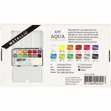 Art Aqua Aquarellfarbe, Größe 10x15 mm, Metallic-Farben, 12 Farbe/ 1 Pck