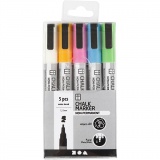 Kreide-Marker, Strichstärke 1,2-3 mm, Kräftige Farben, 5 Stk/ 1 Pck